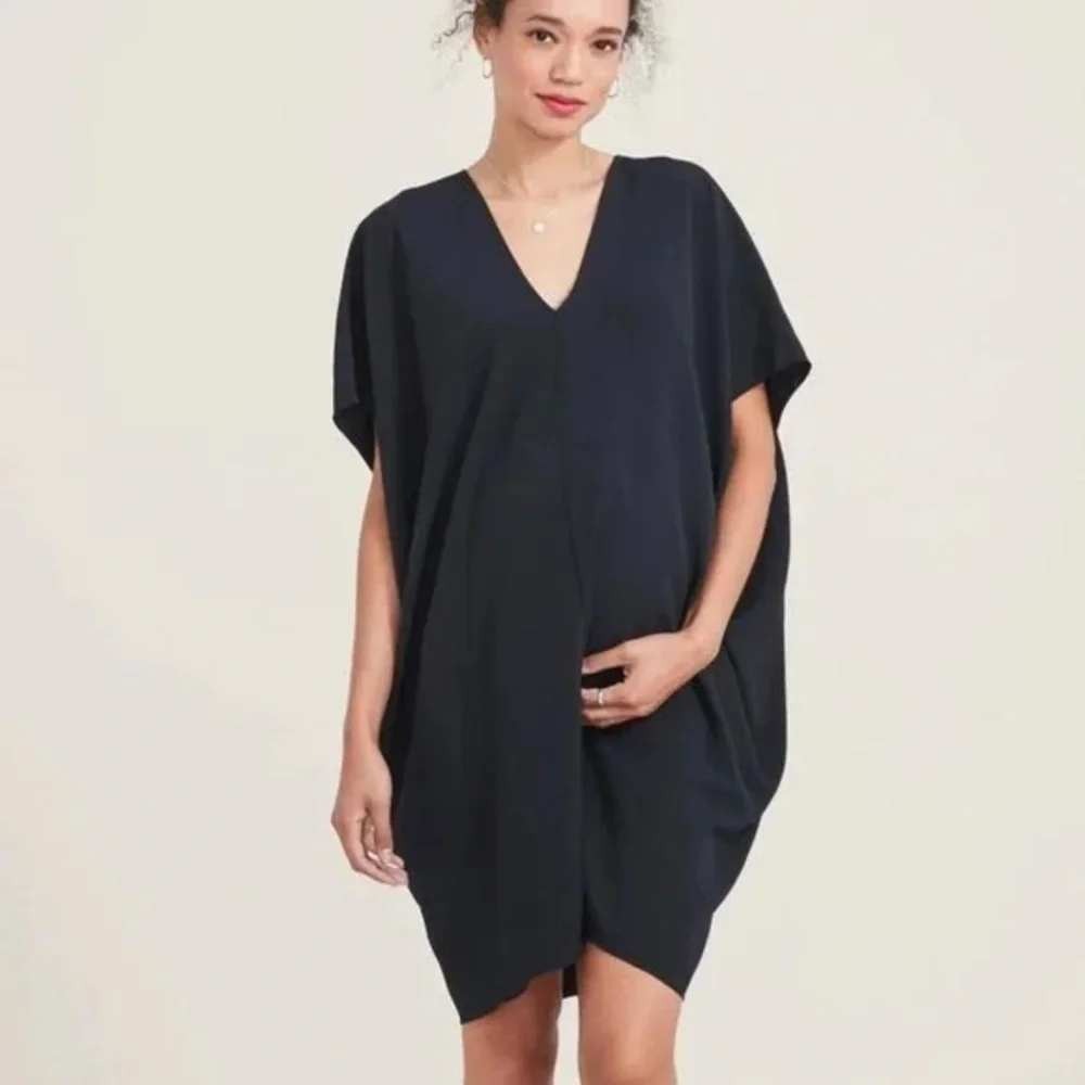 Hatch $198 NWOT Women's Black Minimalist Maternity "The Slouch Dress" in Black